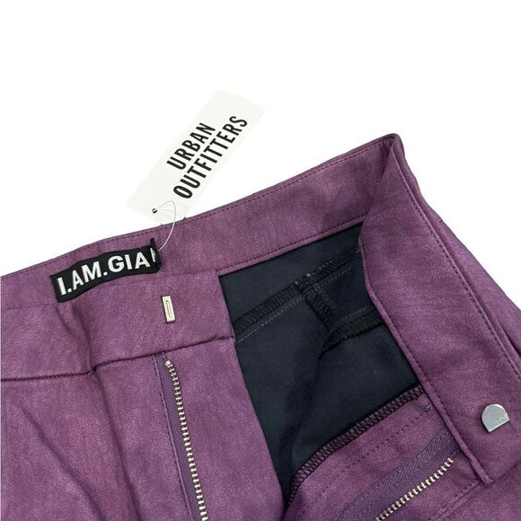 I.AM.GIA Saros Straight Leg Purple Faux Leather Pants NWT S - Picture 6 of 9